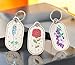 Embroidered Faux Leather Key Fob Bluebonnet