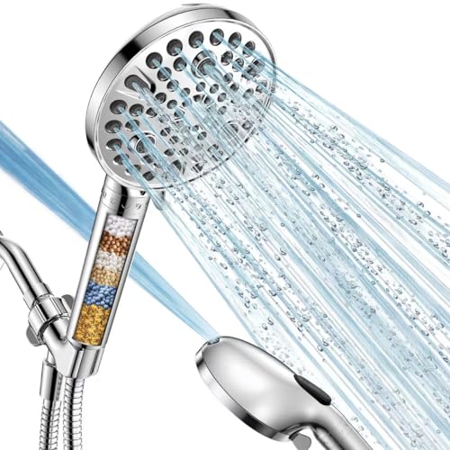 MakeFit Handheld Shower Head with Filter - High Pressure Shower Head with 10 Spray Modes, Hard Water...