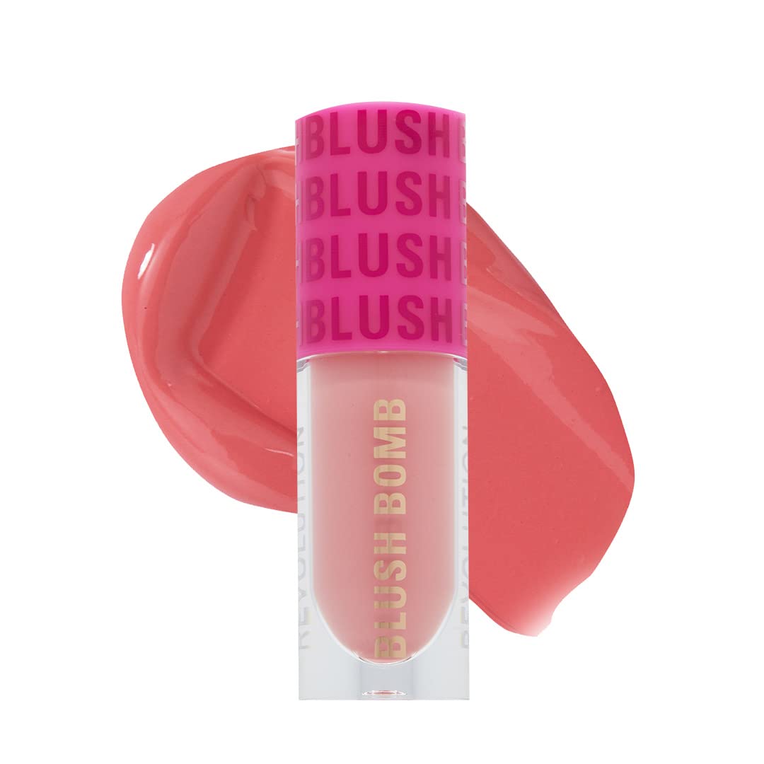 Makeup Revolution Blush Bomb- Dolly Rose (Nude) | Lightweight, Creamy Formula | Sunkissed Finish | Enriched with Vitamin E to Nourish your Skin | Vegan & Cruelty -Free - 4.6 ml
