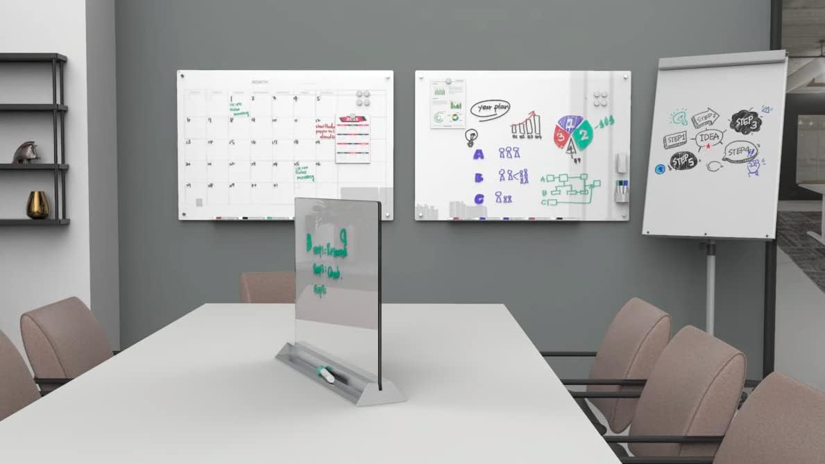 Audio-Visual Direct Magnetic Desktop Memo White Board Planner for Reception & Office (Divider, White)