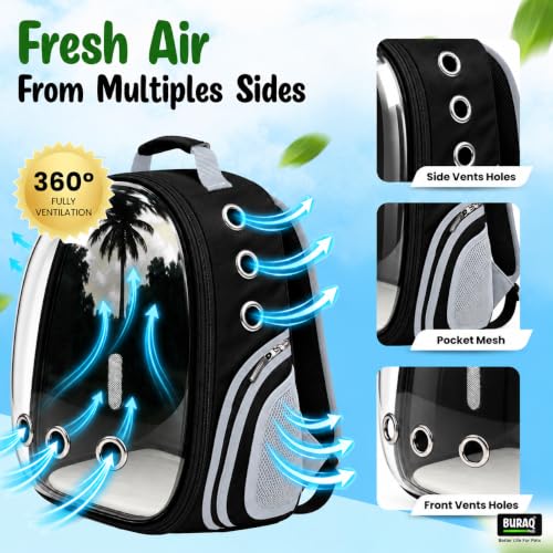 Image of Buraq Pets Astronaut Pro Pet Carrier Backpack for Cats & Puppies
