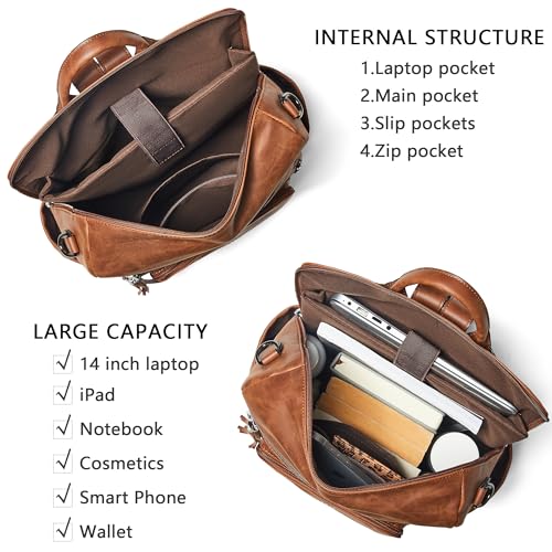 Image of Shrrie Vegan Leather Laptop Backpack for Women 15.6 inch Work Backpack Fashion Travel Backpack Purse for Business College
