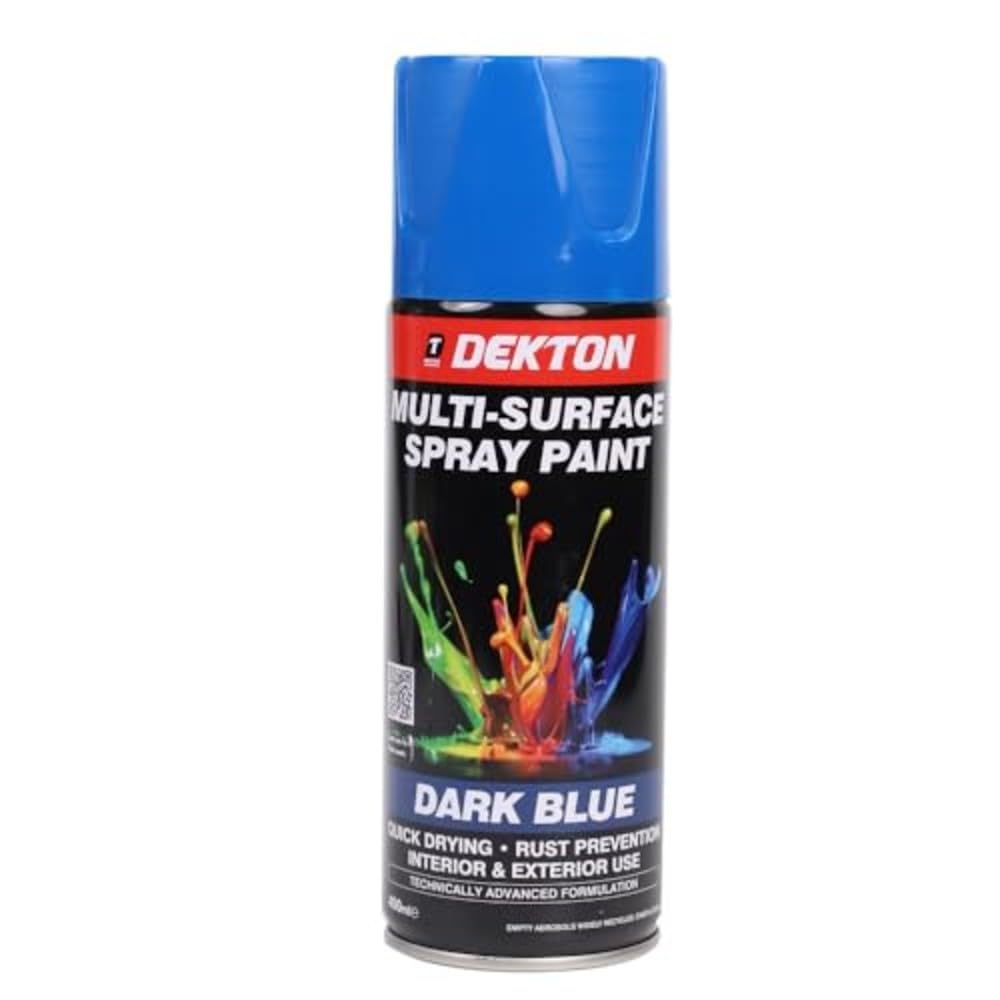 Dekton Quick-Dry Aerosol Spray Paint, Interior And Exterior Usage – Paint Dark Blue for Metal, Wood, and Plastic |Rust Prevention|Ideal for Fixtures Furniture's Components Projects