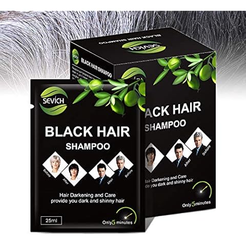 Black Hair Shampoo - Sevich Instantly Black Hair Dye, Natural Ingredients Hair Shampoo, Hair Strength Repair Conditioner, 5 Minutes Grey Cover Cover