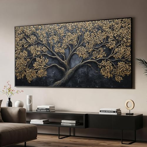 Toile arbre doré pour créer une ambiance zen dans votre chambre
