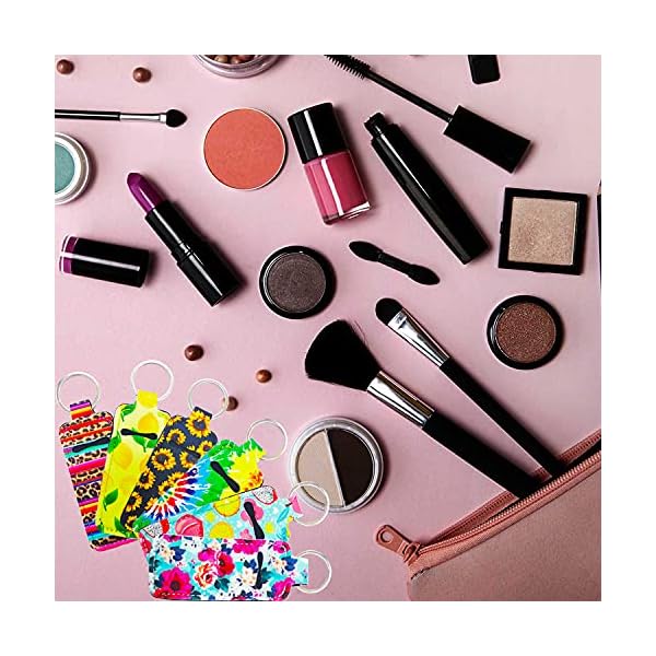 ANGIEHAIE Chapstick Holder Keychain,Neoprene Balm Holders Pouch,