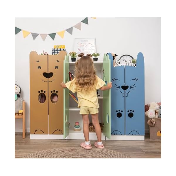   BUSYWOOD-Animals-Dresser--Toddler-Dresser-Organizer-for-Bedroom-Playroom-Furniture-Wardrobe-Closet-Kids-Armoire-Montessori-Armoire-Wooden-Closet