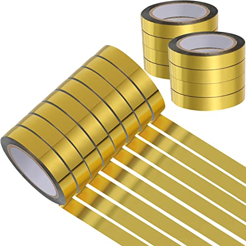 Outus Gold Tape Graphic Tape Metallic Mirror Tape Diy Graphic Tape Metallic Mirror Wrapping For Crafts Decoration, 3/8 Inch X 22 Yards (Gold, 4 Rolls) #TOP13