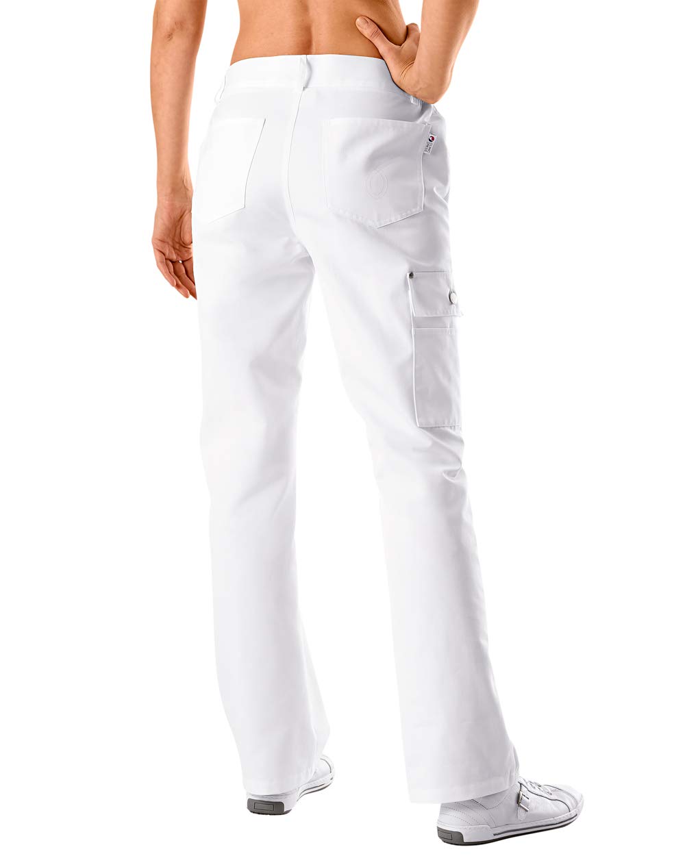 CLINIC DRESS Hose für Damen und Herren, lässige Beinweite, 5-Pocket-Form, Krempelfunktion, Taillenbund mit seitlichem Gummizug, 95 Grad Wäsche