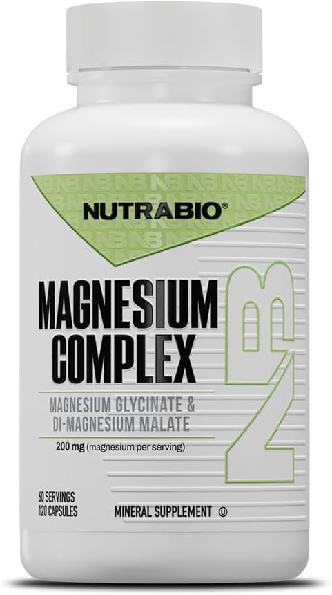 Magnesium Complex Supplement, Magnesium Glycinate for Sleep, Biglycinate, D-Magnesium Malate, Muscle & Nerve Support, for Men and Women, 120 Vegetable Capsules