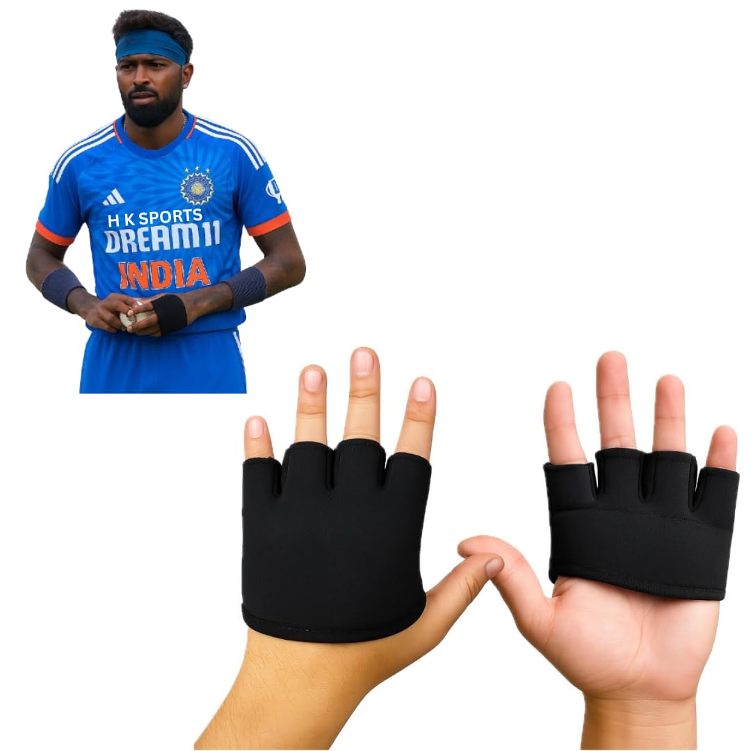 Original Hardik Pandya Finger Cut Cricket Gloves – Durable Lycra Leather, Lightweight, Multi-Use for Fielding, Training, Catching, Wicket-Keeping Inners & Batting Inners (Gels Inserted)-image-13