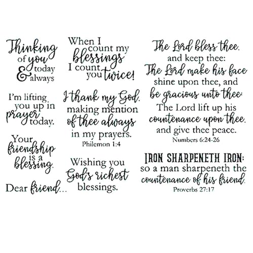 Lifting You Up Thinking of You Hello Friend Your Friendship is a Blessing Best Wishes Greeting Clear Stamp for Card Making DIY Scrapbooking Handmade Craft Photo Album Decor Embossing Stencil DIY Seal