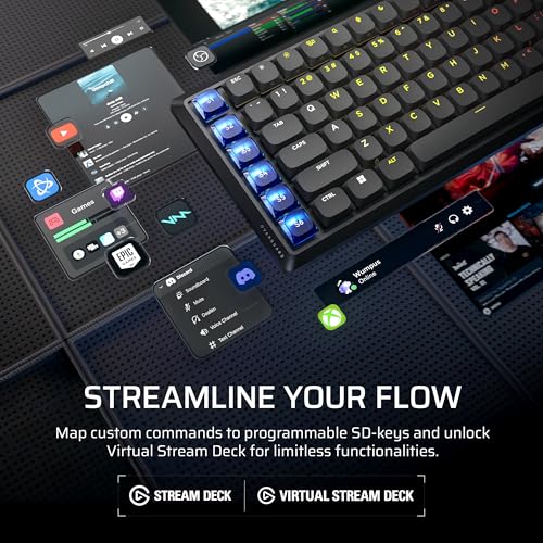 Image of Corsair Vanguard AIR 99 Wireless Low-Profile Optical-Mechanical RGB Gaming Keyboard - QWERTY US, 99% Layout, OPX Switches, 8000Hz Hyper-Polling, Stream Deck Integration, Flashtap SOCD - Black