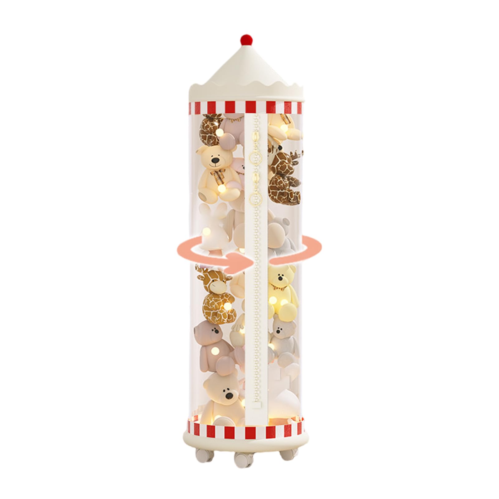 BCJMKDX Toy storage, Vertical Toy Storage Tube For Stuffed Animals,Cuddly Soft,Transparent Large Capacity(Buckle Type,105 * 27cm)