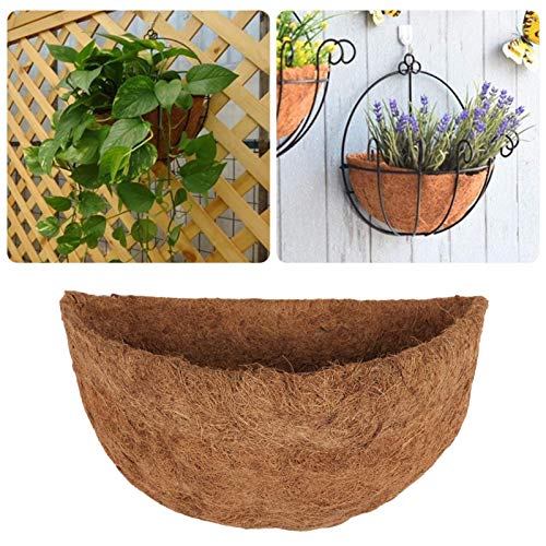 decwang 15.75 inch Coco Coir Liner for Planters,1/2/4PCS Half Round Replacement Plant Basket Liners Coco Fiber Liner for Hanging Basket Wall Flower Basket, Coco Liner for Wall Manger