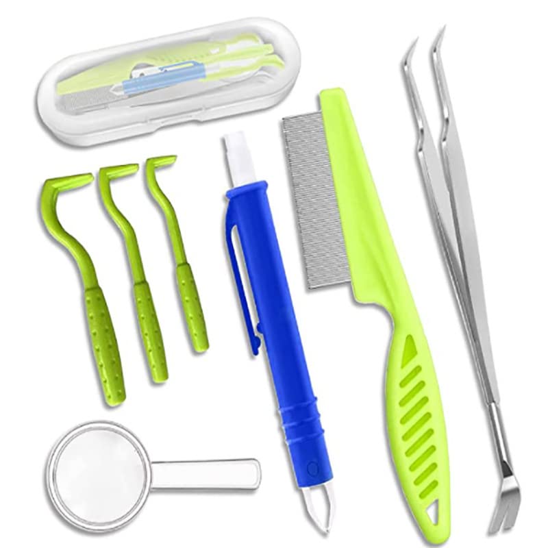 Zibuyu 7 Pcs Tick Remover Tool Set for Dogs Cats, Tweezer