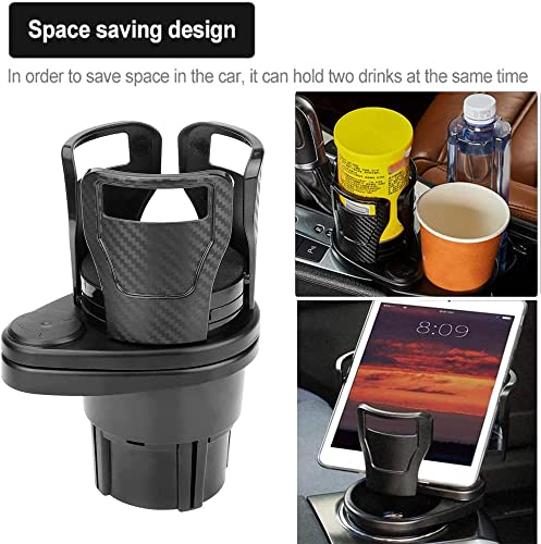 Image of Car Cup Holder Expander,Cup Extender,Rotating Car Cup,2 in 1 Dual Car Cup Holder,360 Rotating Adjustable Car Drink Holder, Tray, Bottle,Coffee,Cup Storage Rack for Car Vehicles,Car Accessories