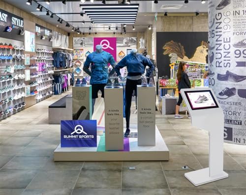 Image of 15 inch Touch Screen Digital Kiosk with Camera, 10pt PCAP Touch, Media Player - White