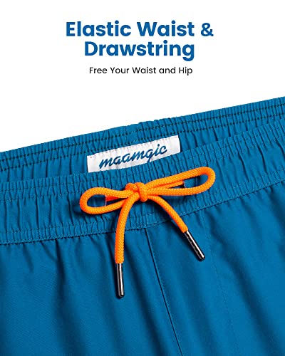 Image of maamgic 5inch Mens Swimming Trunks with Compression Liner 2-in-1 Swim Trunks Stretch Quick Dry Swim Shorts Zipper Pockets