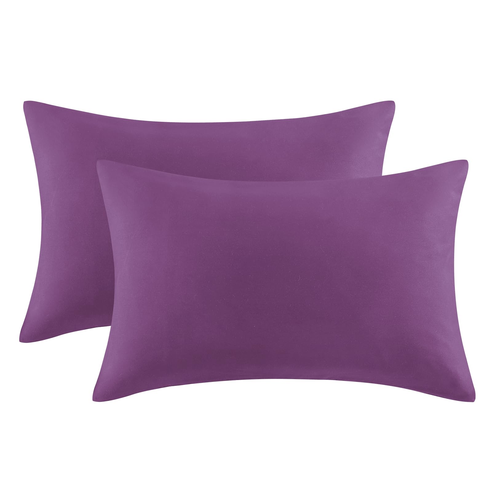 AisboKing Size Pillow Cases Set of 2 - Purple King Pillowcase 2 Pack with Envelope Closure, Soft Brushed Microfiber Bed Pillow Case Cover, 20x36 inches