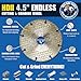 Bad Dog Tools 4.5” Endless Handi Disc Deux (HDII) Diamond Wheel for Grinding, Sanding, and Cutting. Use on Iron, Steel, Brass, Tile, Stone, Brick, & Plastic. Use with 4.5” Angle Grinders.