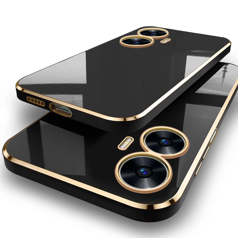 TheGiftKart TPU Luxurious Golden-Plated Back Cover Case For Realme Narzo N55|Realme C55|Raised Lips For Camera&Screen Protection|Shockproof Design|Stylish Case For Realme C55|Narzo N55 (Black) (B0C9T3LZ7J) Amazon Price History, Amazon Price Tracker