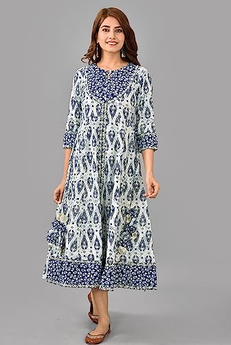 Image of Rayon Printed A-Line Anarkali Kurta for Womens