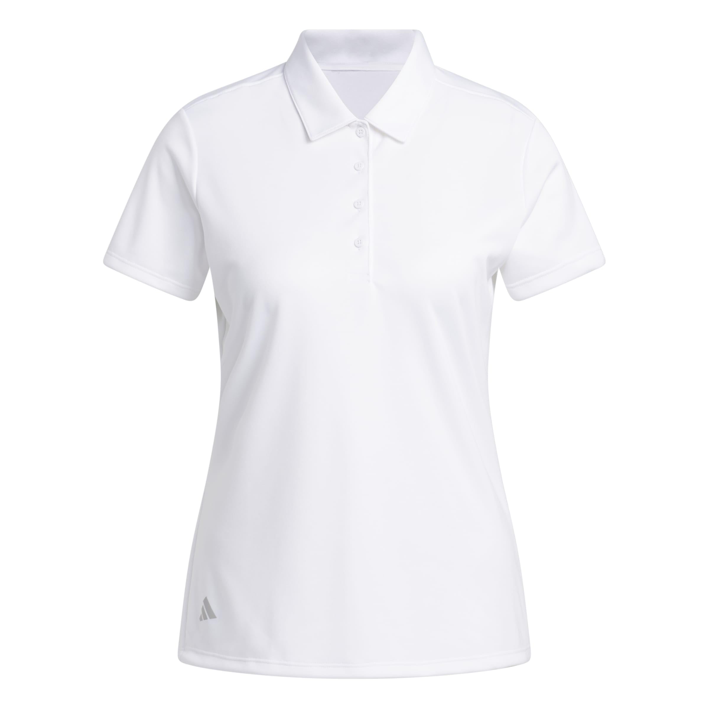 adidas Women's Women's Solid Performance Short Sleeve Polo Shirt, White, XL