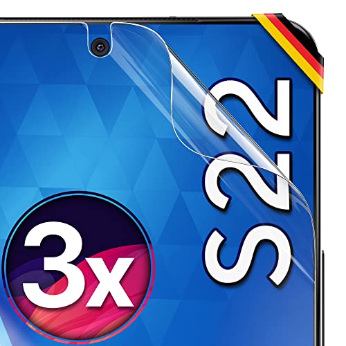 UTECTION 3X Schutzfolie für Samsung Galaxy S22 - Fingerabdruck kompatibel - Premium Folie KEIN Glas - Hüllenfreundlich - Anti Kratzer Displayschutzfolie Ultra Clear - Schutz Displayfolie Cover