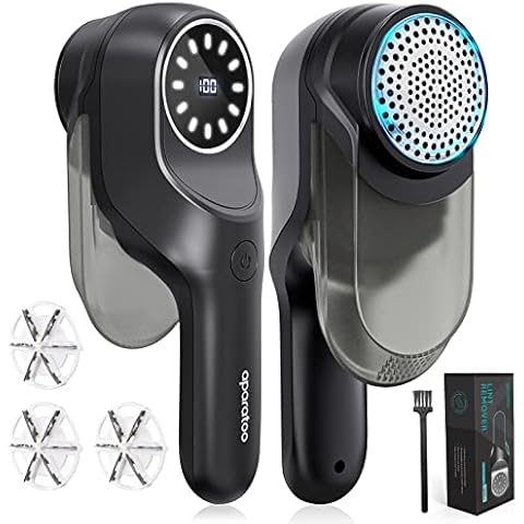 Lint remover, Bobble Remover for Clothes, Fabric Shaver Lint Remover Powerful Lint Shaver 2 Speeds, 3 Replaceable Blades Sweater Pilling Remover Fluff Shaver Brush Fuzz Debobbler for Clothes Cover