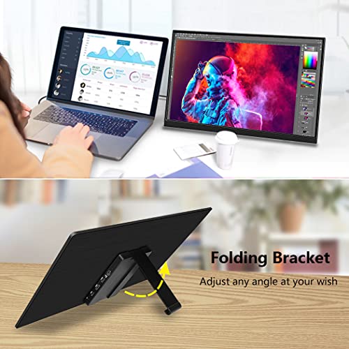 Image of 4k Portable Monitor, 14 Inch Portable Monitor USB C, 10-Bit Adobe 95% HDR Game Display with USB C /HDMI /Mini DP Compatible with Laptop /Game Console /PC /Surface