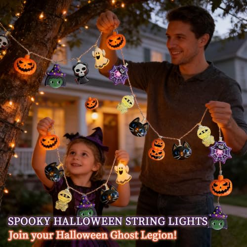 Halloween String Lights, 10FT 20LED Orange Fairy Lights - image 6