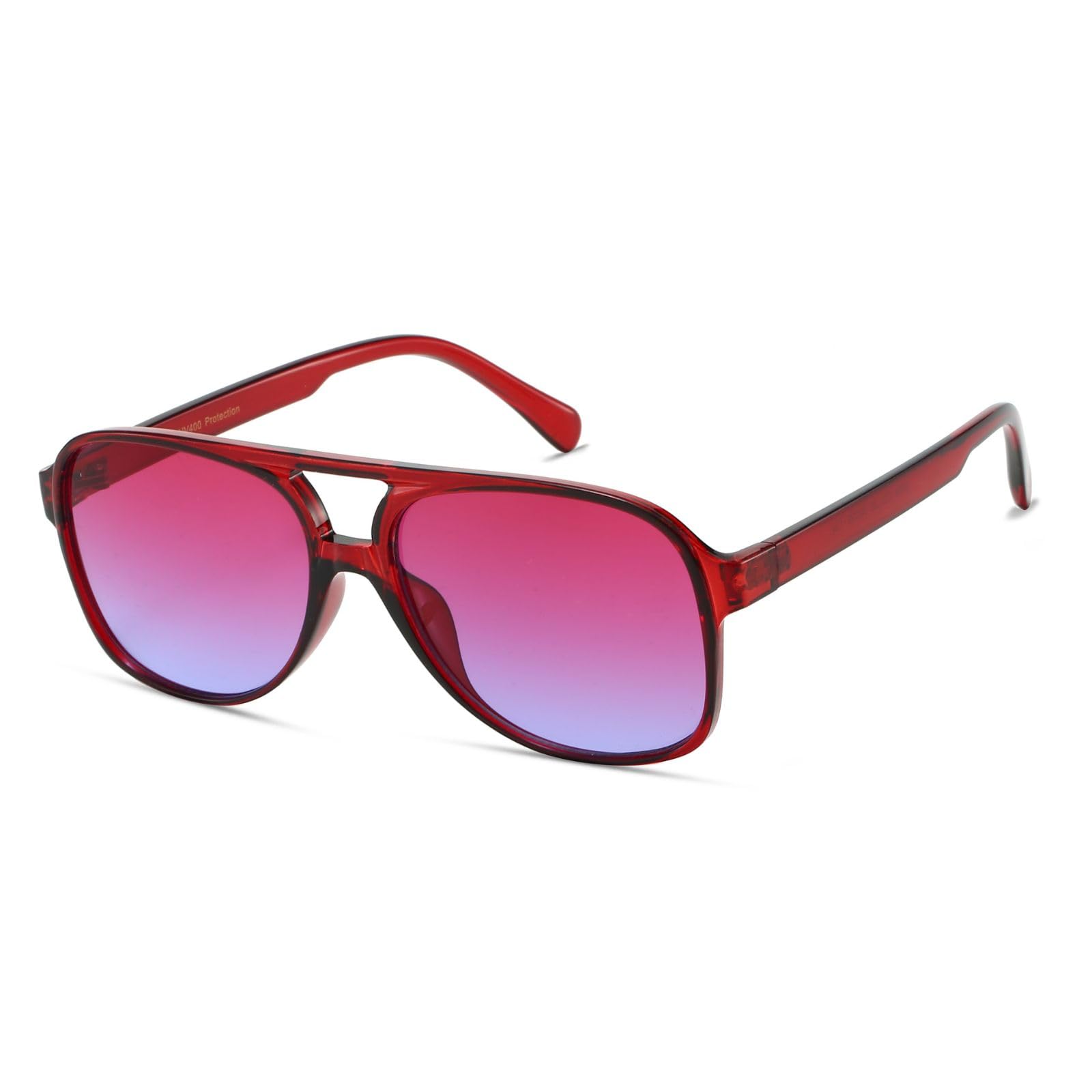 Freckles Mark Vintage Retro 70s Sunglasses for Women Men Classic Large Square Aviator Tre…