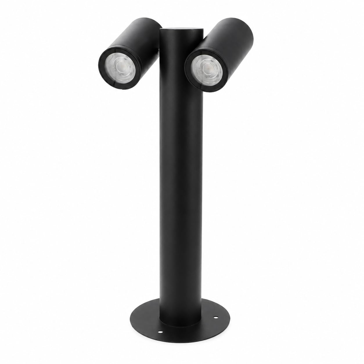 M Ledme - Balise Urban double, deux douilles GU10, étanchéité IP44, finition noir mat. Convient pour les allées, chemins et terrasses (ampoule non incluse).