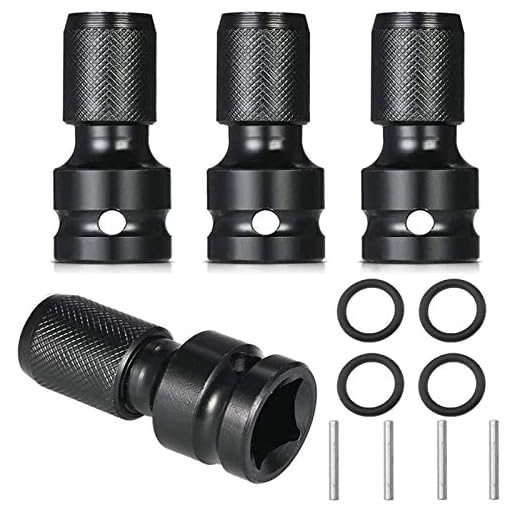 Sechskantschaft Stecknuss-Adapter Sechskantschaft Adapter 1/2 Vierkantantrieb auf 1/4 Sechskantschaft Steckdosen Schnellspann Konverter für Schlagratschenschlüssel Schraubendreher Bit-Halter 4 Stücke