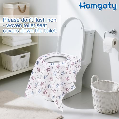 Homgaty Toilette Auflage,20 Stück Einweg Toiletten Sitzbezug Übergroßer XL WC-Sitz Matte Toilettenpapier Pad für Einkaufszentren, Krankenhaus, Büro, Einzeln Verpackt