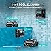 WYBOT Pool Vacuum for Inground Pools, 4-in-1 Cordless Robotic Pool Cleaner for Above Ground Pools, Triple-Motor up to 1,614 Sq.ft, Wall & Waterline Cleaning, WiFi & Bluetooth (Mirror Black)