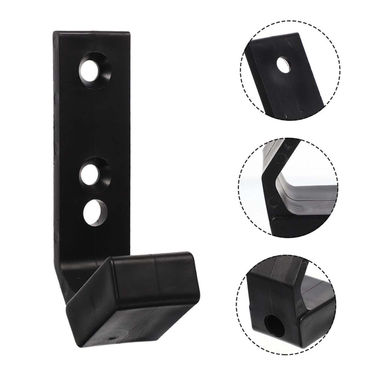 Beavorty Porta Bilanciere da Muro in PC Nero, Supporto per Pesi Palestra Leggero e Facile da Installare, Set 4 Pezzi per Garage Gym e Uso Commerciale