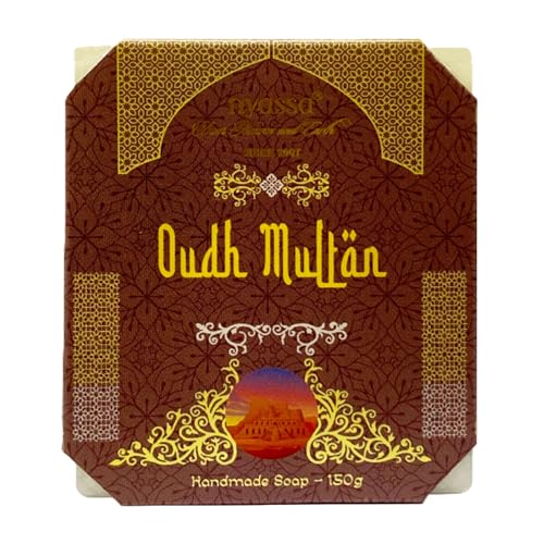 Image of NYASSA Premium Oudh Multan Handmade Natural Bathing Soap-150grm | Shea Butter, Organic Sweet Almond Oil | Oud Fragrance | Moisturizer | Smooth & Soft Skin | All Skin Type