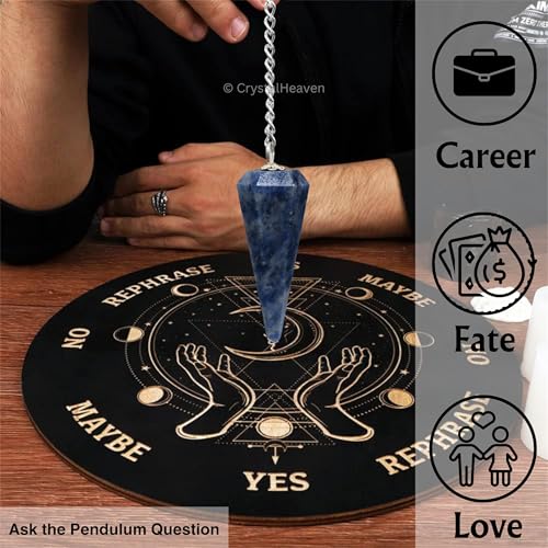 Image of Sodalite Pendulum Dowsing Tool - Natural Crystal Pendulum for Spiritual Guidance - Premium Dowser Pendulum for Accurate Divination and Energy Healing - Perfect for Energy Healing and Chakra Balancing - Handcrafted with Precision and Elegance