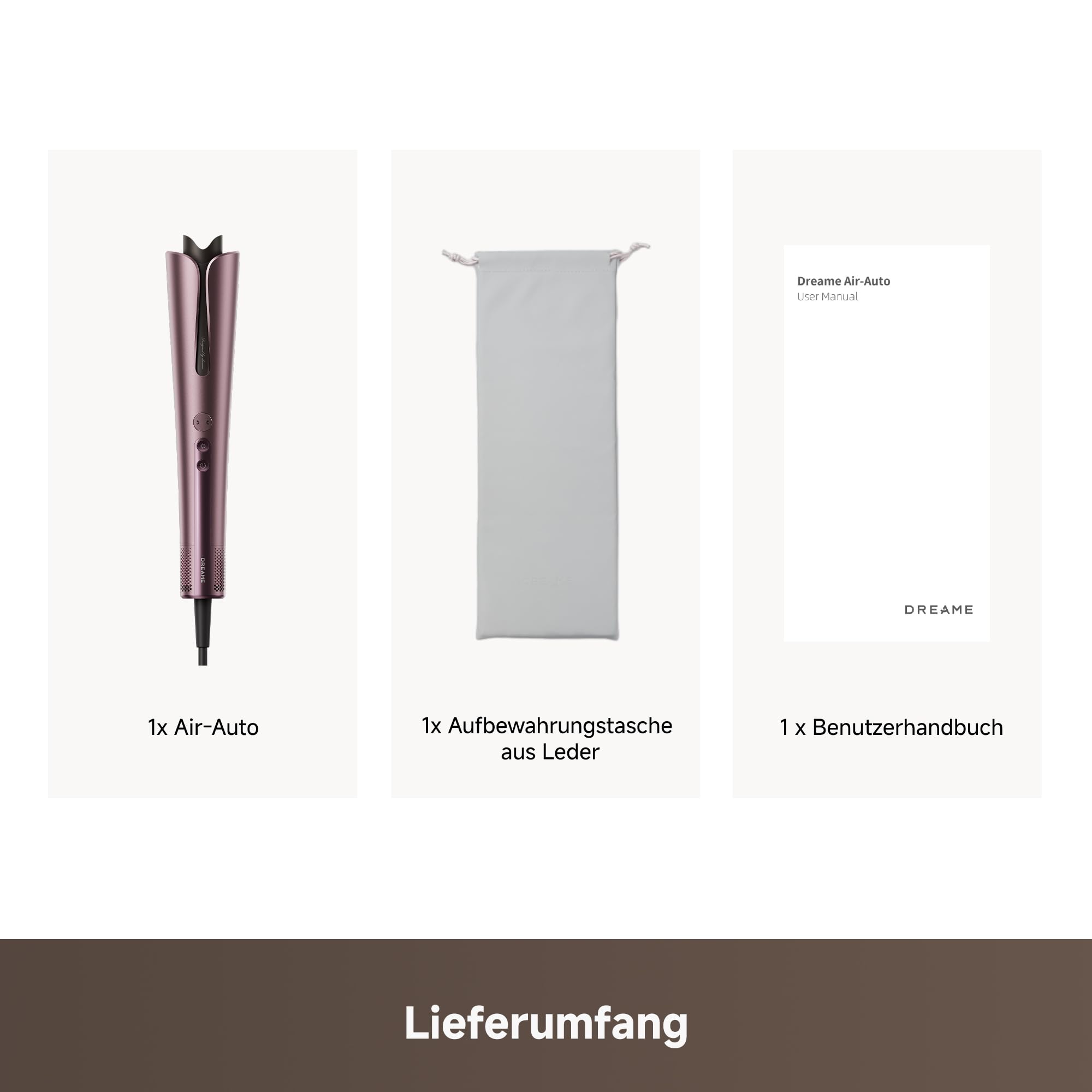 DREAME Air-Auto Lockenstab One-Touch Auto-Stylingfunktion, MCH-Heizsystem | 360° bidirektionales Lockenstyling, LED-Anzeige, NTC-Temperatursteuerung, 3 Heizmodi, Verhedderungsschutz, 2,8 m Kabel