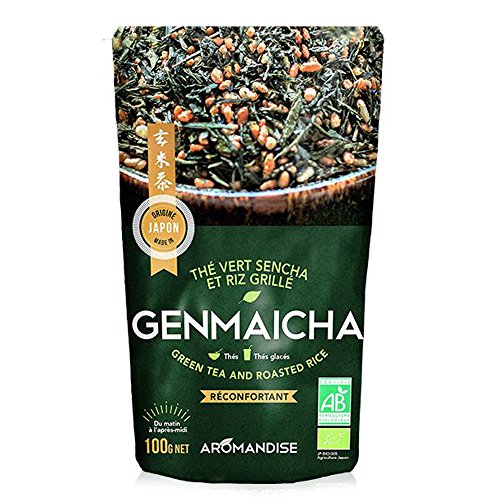 Genmaicha Thé vert Sencha et Riz grillé Bio 100g Aromandise