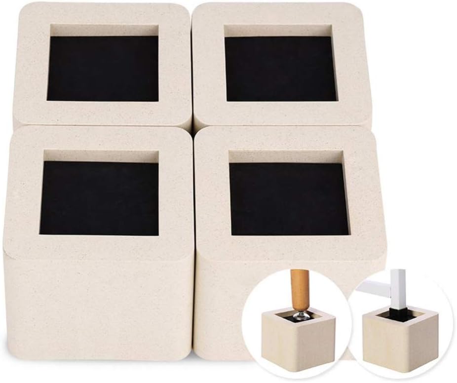 Ceramic Simulated Plastic Home Furniture Leg Risers, 4 Pieces Ceramic Simulated Plastic Bed Chair Sofa Riser Feet Set for Table Desk Bed Sofa Wardrobe/657
