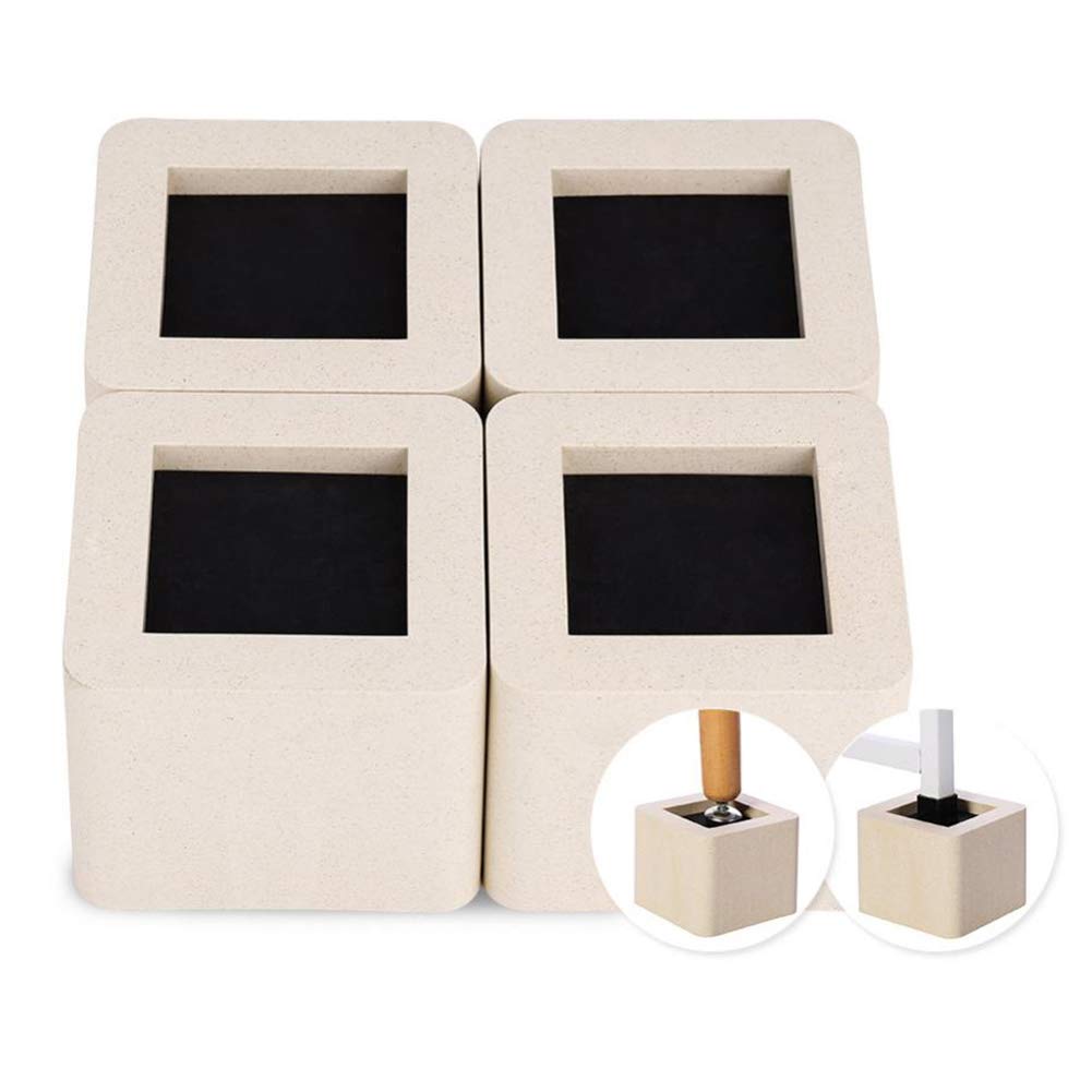 Gsycle 4 PCS Furniture Risers, Ceramic Simulated Plastic Home Furniture Leg Risers Bed Footer Couch Accessories for Table Desk Bed Sofa Wardrobe