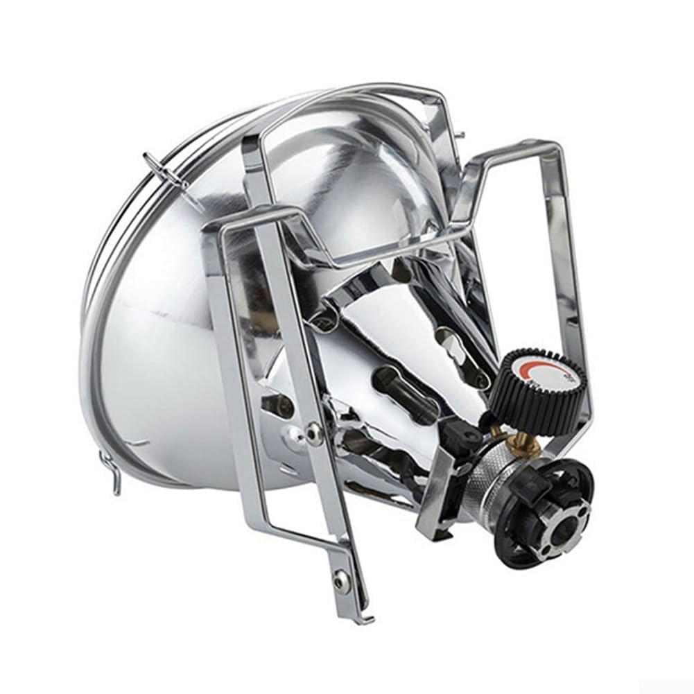 Stufa a gas portatile per uso esterno – Riscaldatore a gas propano butano con uscita 1,0 kW, fornello da campeggio in acciaio inox, compatto, 15,5 x 15,5 x 22,1 cm