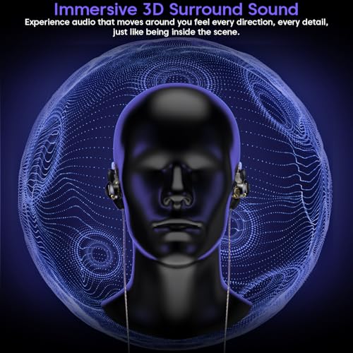 Image of Sounce Castro Pro Earphone IEM Dual 10mm Drivers Hi-Res Audio Harman Bass Enhanced 4-Level Tuning Switch Zinc Alloy Body OFC Flat Detachable 0.78mm Pin Cable 3.5mm Plug for Monitoring Pro Audio Black