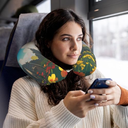 Almohada cuello en U viscoelástica negra cómoda miniatura 6