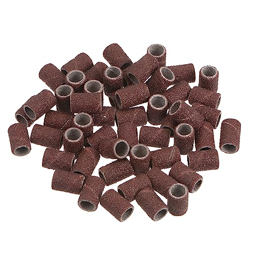 HARFINGTON 50pcs Sanding Drums 1/4 Inch Mini Sanding Sleeves 120 Grit Sanding Bands for Drum Sander Rotary Tools