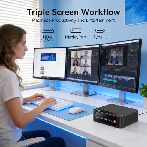 Image of Beelink SER5 Pro Mini PC, Ryzen 5 5625U (6C /12T, Up to 4.3GHz), 16GB DDR4 RAM, 480GB NVMe SSD, Radeon Graphics 7 CUs, Triple Display 4K@60Hz via HDMI /DP /Type-C, WiFi 6 /BT 5.4, Compact Office Desktop