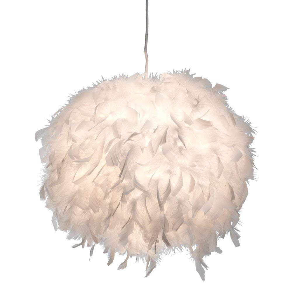 LIUNIAN 30CM Spherical Ceiling Lamp Chandelier Lampshade Modern Minimalist Fashion Feather Ceiling Light for Living Room Bedroom Porch Bar Restaurant Hotel